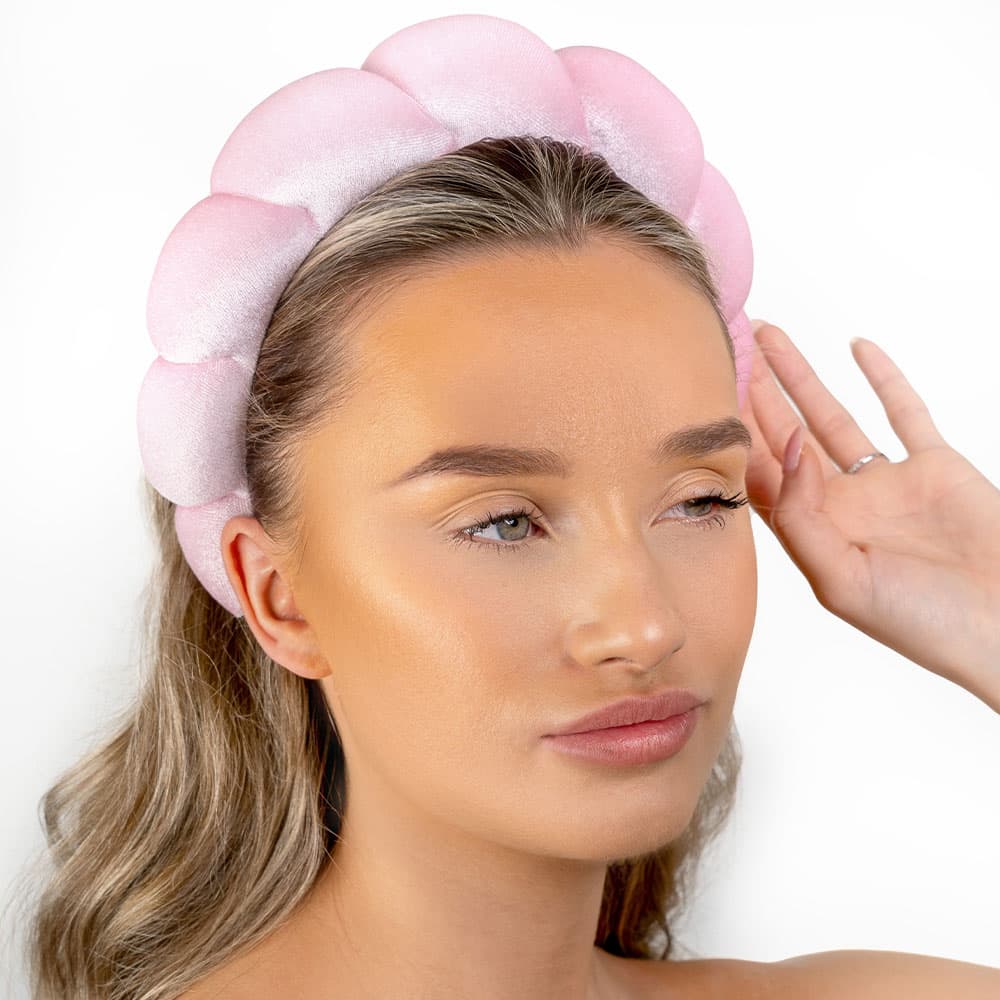 Brushworks Pink Cloud Headband on model